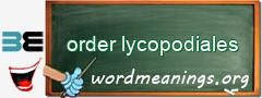 WordMeaning blackboard for order lycopodiales